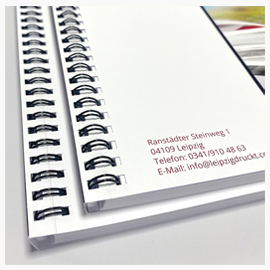 Drucke mit Halbverdeckter Bindung Ansicht der Bindung 